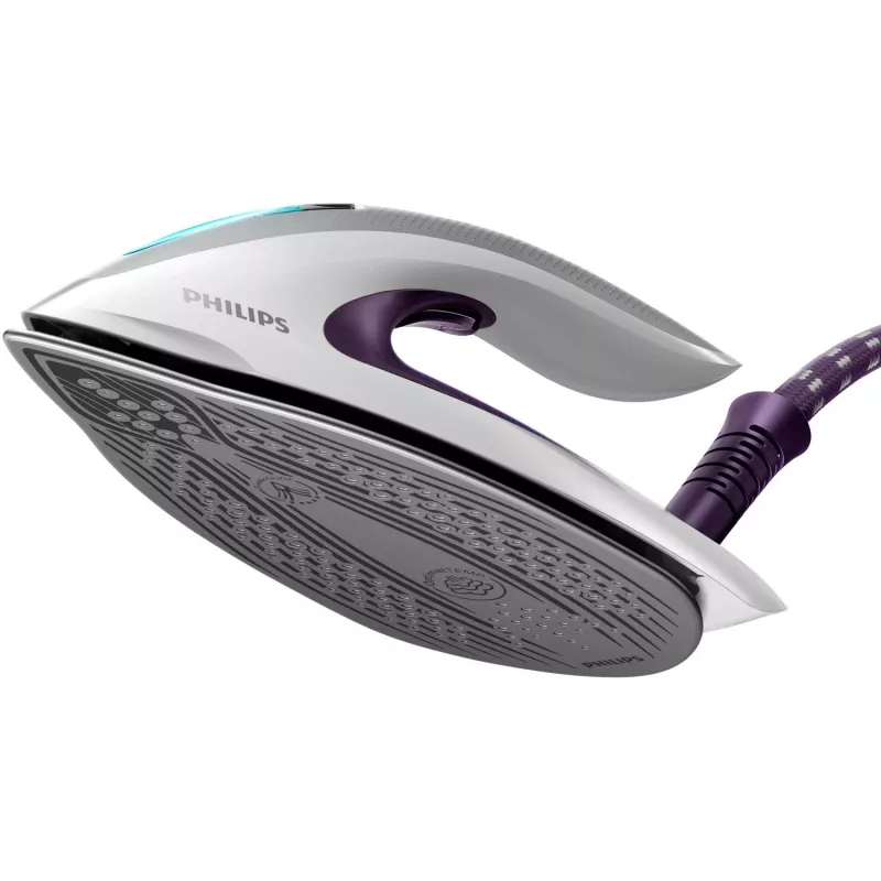 Central de engomar a vapor Philips GC9660/30 — depósito de água de 1,8 l, pressão de 7,5 bar, golpe de vapor de 520 g/min, base de engomar T-ionicGlide
