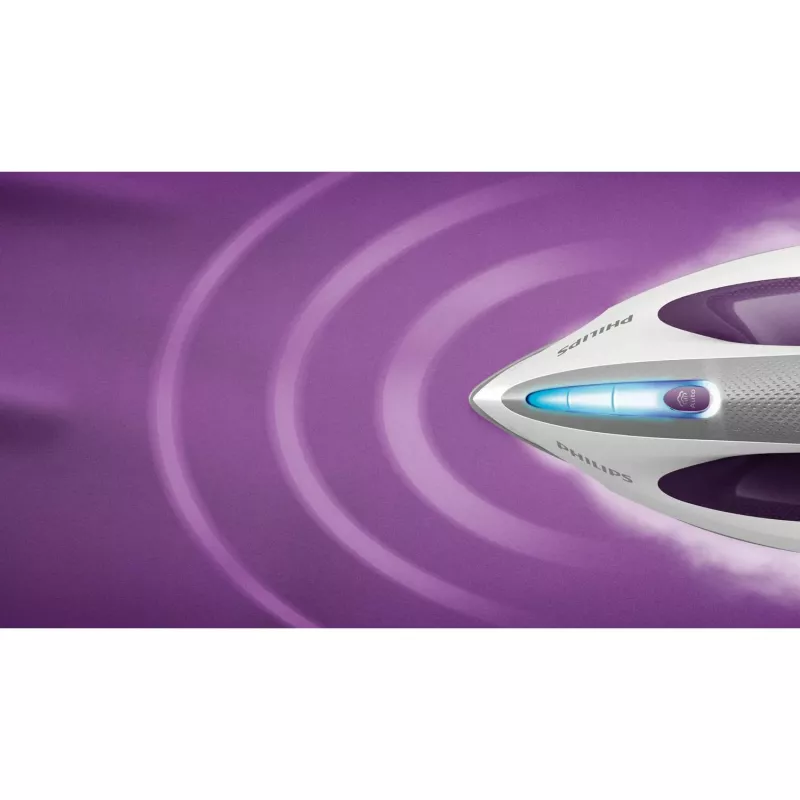 Central de engomar a vapor Philips GC9660/30 — depósito de água de 1,8 l, pressão de 7,5 bar, golpe de vapor de 520 g/min, base de engomar T-ionicGlide