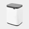 Balde do lixo Brabantia Bo 4 L retangular aço preto branco