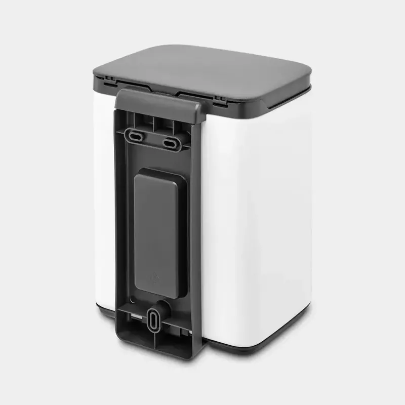 Balde do lixo Brabantia Bo 4 L retangular aço preto branco