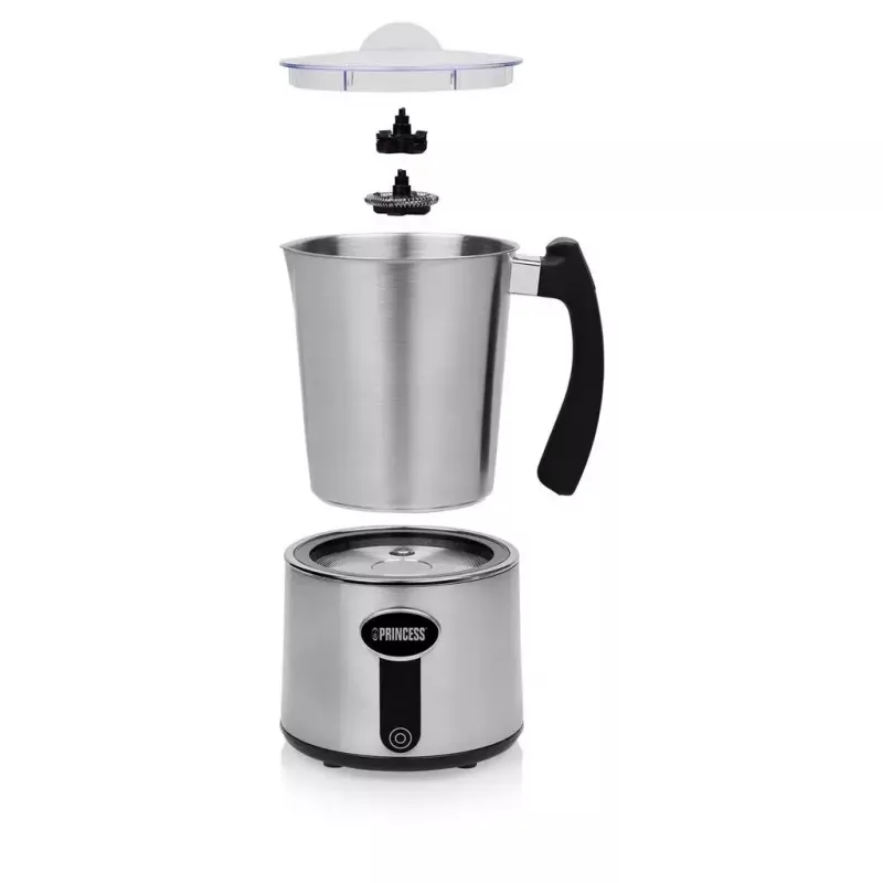 Espumador de leite automático Princess 01.243005.01.001 prateado aço inoxidável