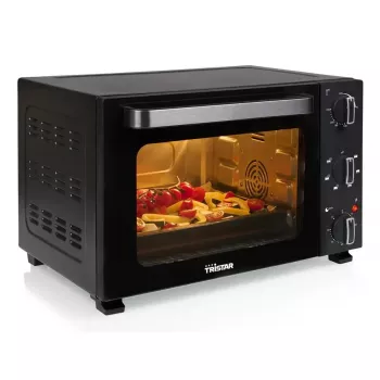 Forno de mesa compacto Tristar OV-3627 — 27 L, 1500 W, preto, botões rotativos