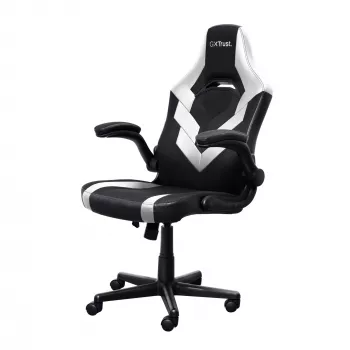 Cadeira gaming universal Trust GXT 703W RIYE preto branco 140 kg