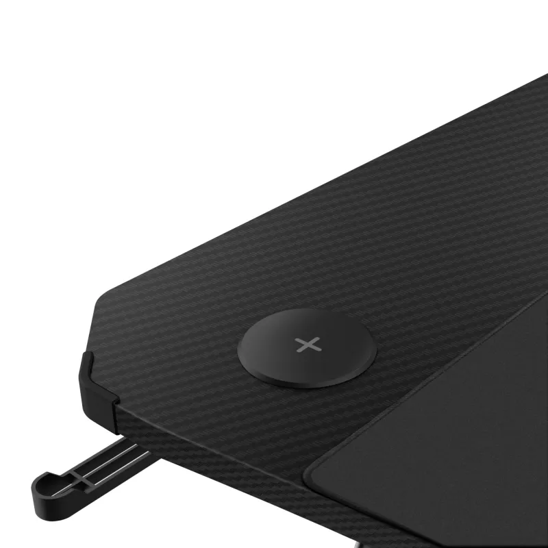 Secretária Trust GXT 710 Luminus Pro preta retangular ABS/PC 1200x600x740mm