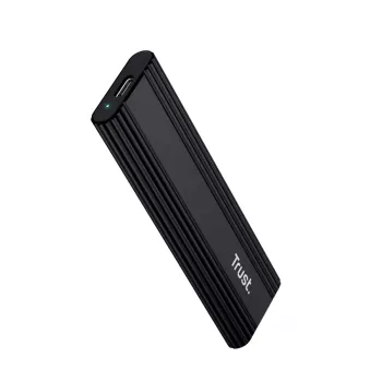 Caixa SSD TRUST 25806 preta para M.2, unidade única, até 4 TB, USB Type-C 10 Gbit/s (USB 3.2 Gen 2)