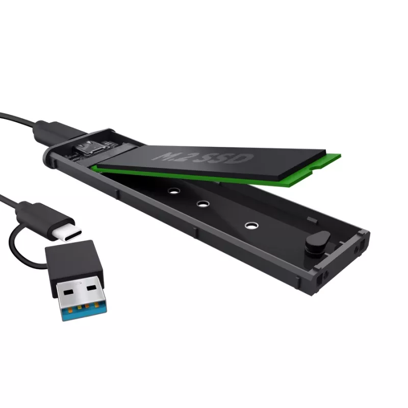 Caixa SSD TRUST 25806 preta para M.2, unidade única, até 4 TB, USB Type-C 10 Gbit/s (USB 3.2 Gen 2)