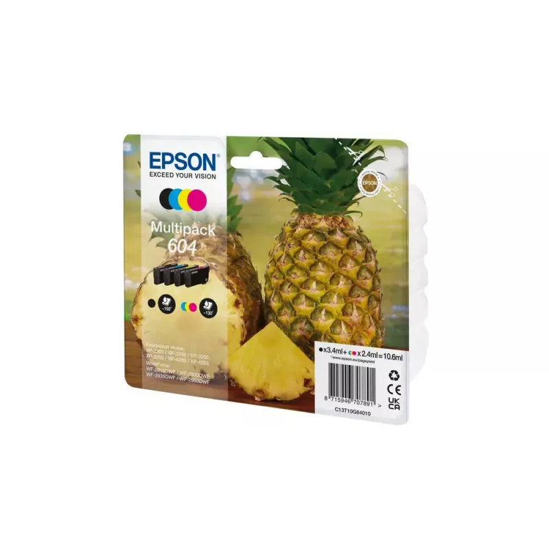 Epson 604 Tinteiro 4 unid. Original Rendimento Standard Preto, Ciano, Magenta, Amarelo