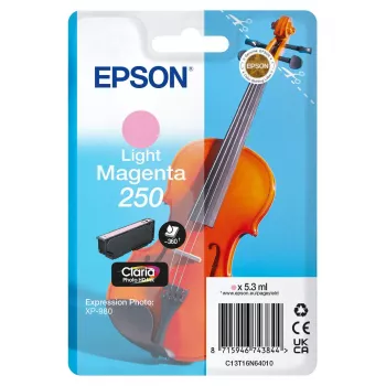 Epson 250 Violin Claria Photo HD Alto (XL) Rendimento Magenta Claro Tinteiro Original, 1 unid., 5.9 ml
