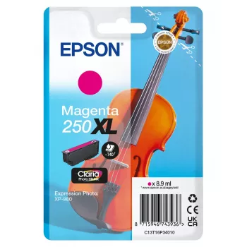 Epson 250XL Violin Claria Photo HD Alto (XL) Rendimento Magenta Tinteiro Original, 1 unid., 8.9 ml