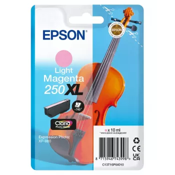 Epson 250XL Violin Claria Photo HD Alto (XL) Rendimento Magenta Claro Tinteiro Original, 1 unid., 10 ml