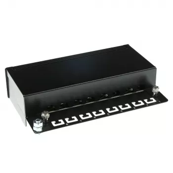 Caixa de patch panel CAT5E blindada 8 portas para montagem à superfície ACT FA5001, 173×44×109 mm