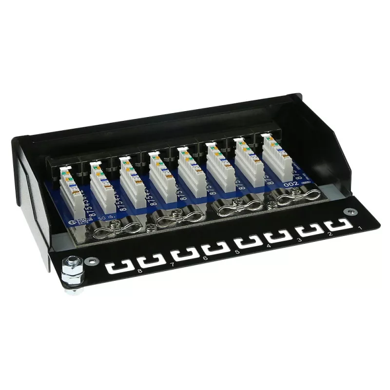 Caixa de patch panel CAT5E blindada 8 portas para montagem à superfície ACT FA5001, 173×44×109 mm