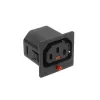 Cabo de alimentação ACT C13 IEC Lock Net Entree (1 tomada) - preto, PA135015BK, C13, preto, vermelho, conector fêmea, reto, termoplástico, 2000 V
