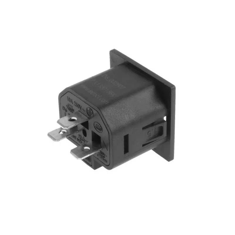 Cabo de alimentação ACT C13 IEC Lock Net Entree (1 tomada) - preto, PA135015BK, C13, preto, vermelho, conector fêmea, reto, termoplástico, 2000 V
