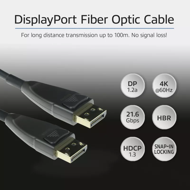 Cabo ótico ativo ACT 70 metros DisplayPort ficha DisplayPort - ficha DisplayPort