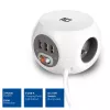 Unidade de distribuição de energia ACT AC2430 — 3 tomadas de corrente Type-F, 230 V, 16 A, cabo de 1,5 m, branco