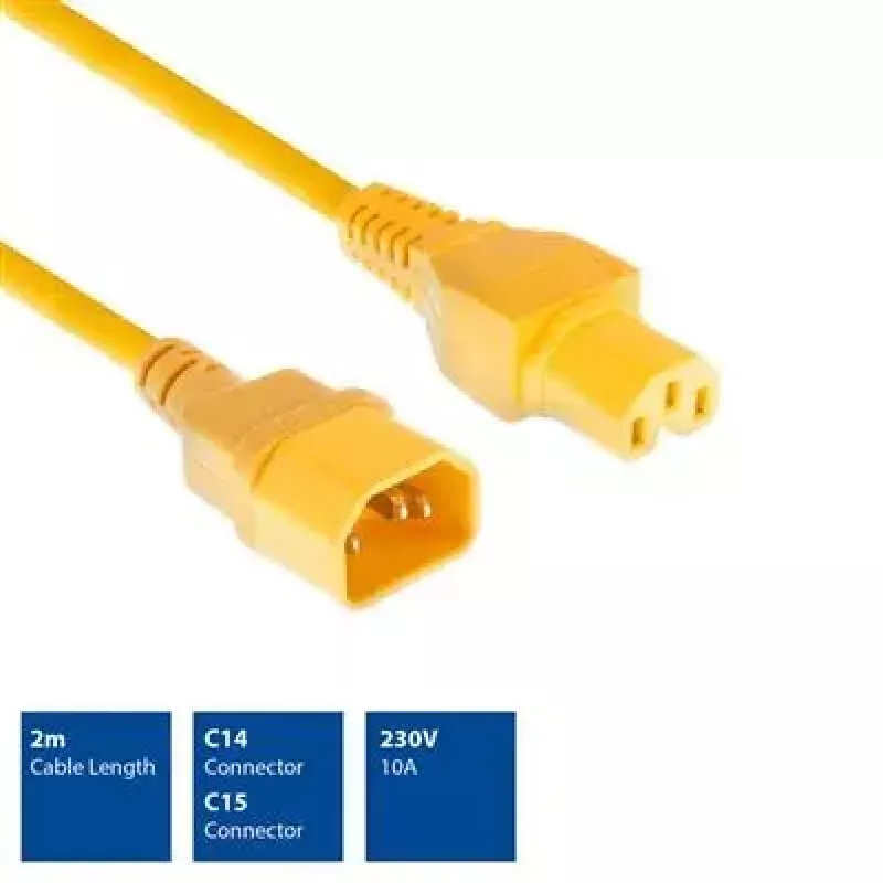 Cabo de alimentação C14 - C15 ACT 2 m H05RN-F 250 V 10 A