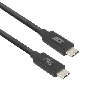 Cabo ACT USB4 20Gbps 240W USB Type-C 2 m preto certificado USB-IF