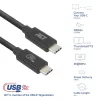 Cabo ACT USB4 20Gbps 240W USB Type-C 2 m preto certificado USB-IF