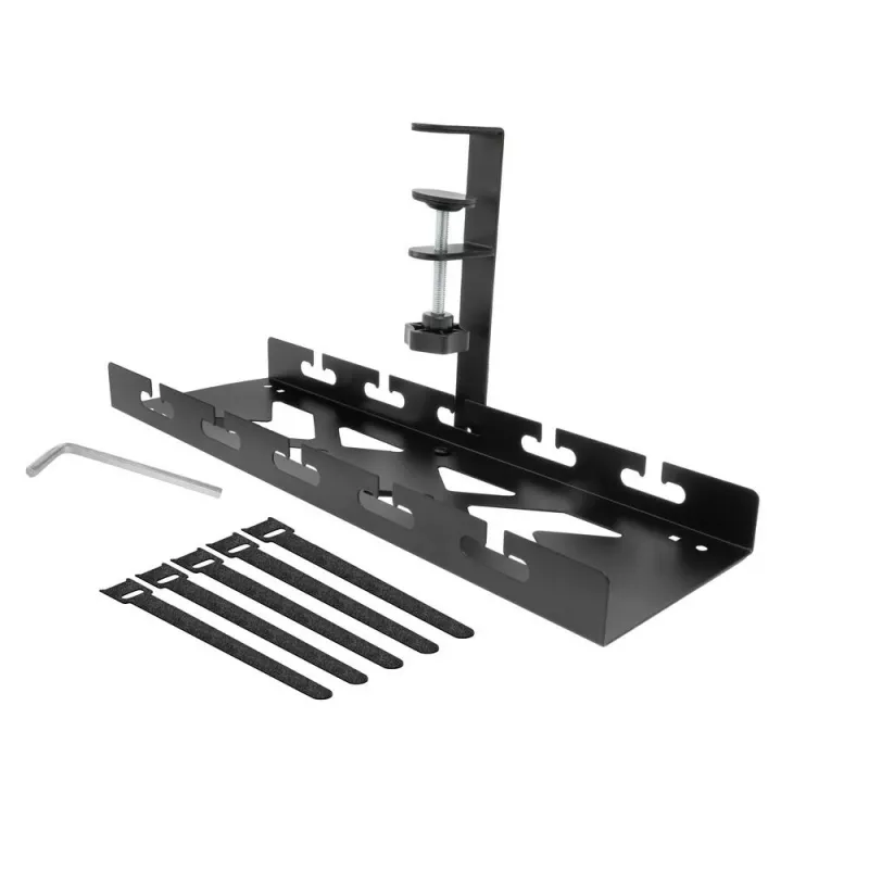 Calha de gestão de cabos ACT para secretária, fixação por aperto, 40 cm, aço, capacidade 5 kg