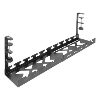 Calha de gestão de cabos ACT retrátil para secretária 43–72 cm fixação por aperto, aço, 728×130×190 mm, 5 kg
