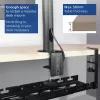 Calha de gestão de cabos ACT retrátil para secretária 43–72 cm fixação por aperto, aço, 728×130×190 mm, 5 kg