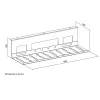 Bandeja de gestão de cabos para secretária ACT 40 cm aço, reta, capacidade de carga 3 kg (B400×T140×H100 mm)