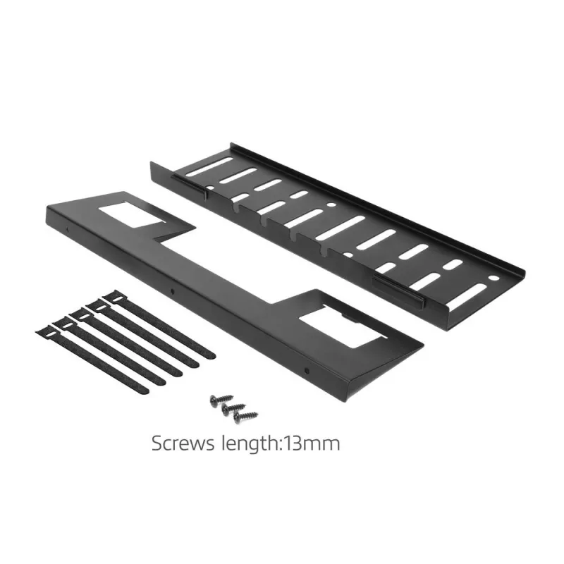 Bandeja de gestão de cabos para secretária ACT 40 cm aço, reta, capacidade de carga 3 kg (B400×T140×H100 mm)