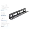 Calha de gestão de cabos ACT para secretária 80 cm – calha reta horizontal em aço 800×140×100 mm