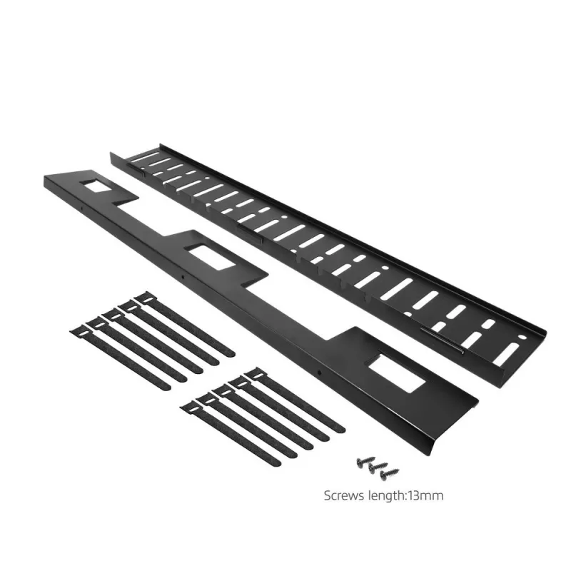Calha de gestão de cabos ACT para secretária 80 cm – calha reta horizontal em aço 800×140×100 mm