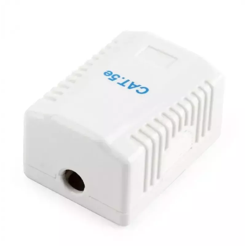 Gembird NCAC-1F5E-01 tomada de rede blindada de superfície, 1x RJ45 Cat5e, branco