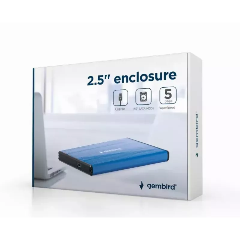 Caixa para disco rígido Gembird EE2-U3S-3-DB azul 2,5 polegadas