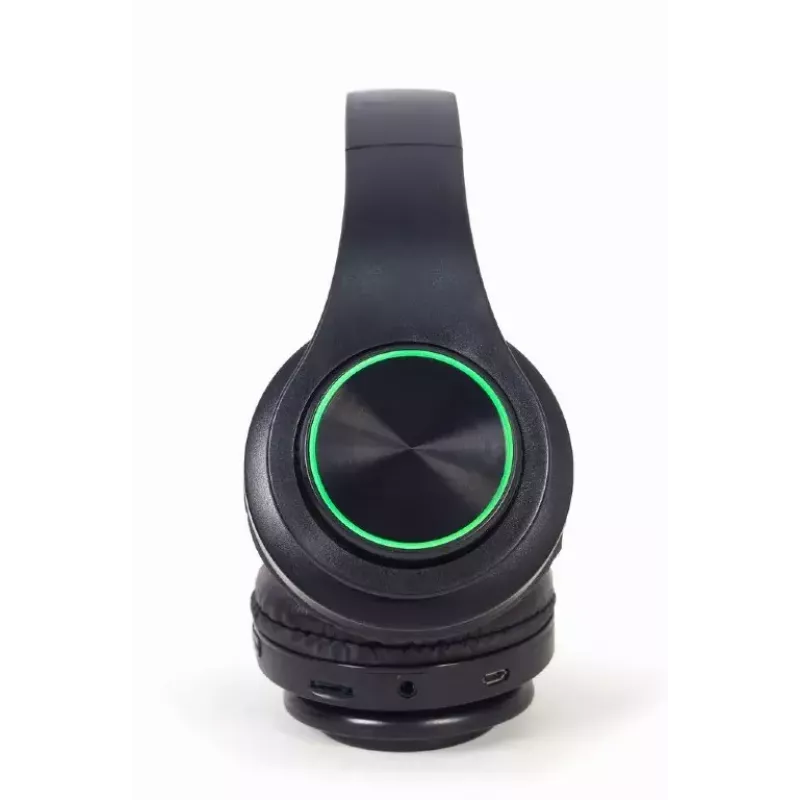 Headset com fios e sem fios GEMBIRD BHP-LED-01, supra-aural, arco de cabeça, preto, cabo de 0,3 m, 150 g