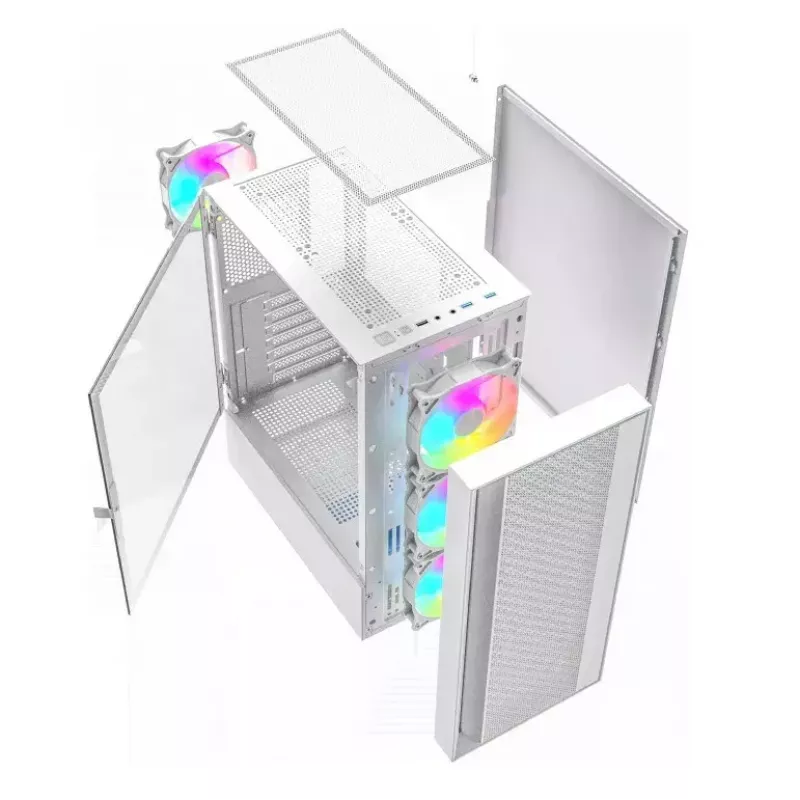 Caixa de computador Fornax 4000 ARGB, ATX, branco