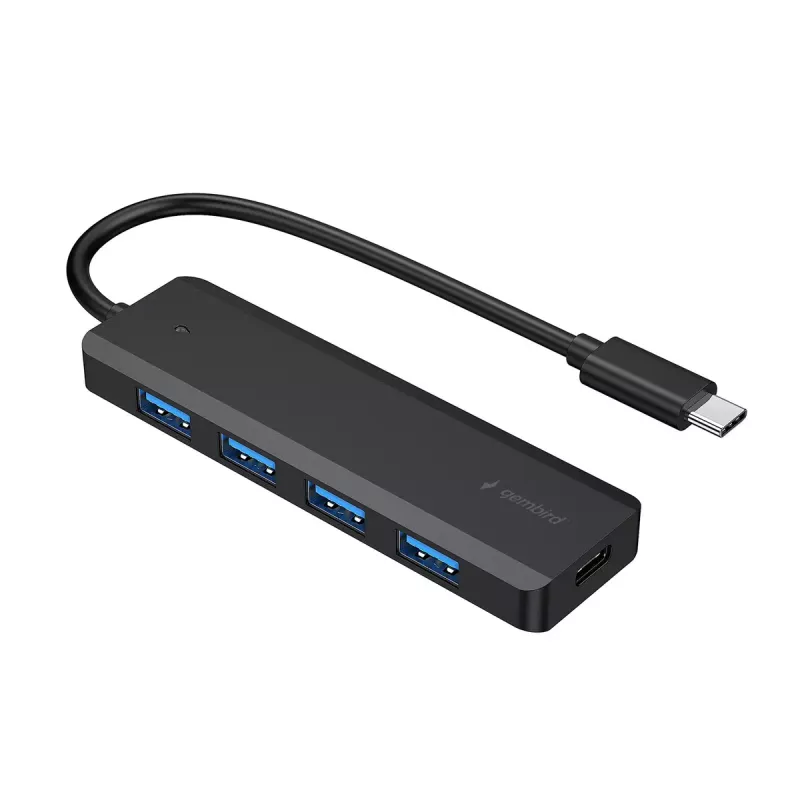 Gembird UHB-CM-U3P4P-01 hub USB 3.2 Gen 1 Type-C preto 4 portas