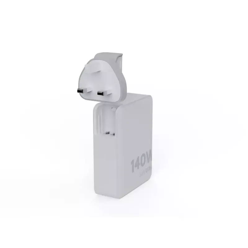Carregador de viagem GaN portátil 140W Xtorm XVC2140 com 3× portas USB-C-PD e cabo USB-C de 2 m, branco