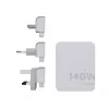Carregador de viagem GaN portátil 140W Xtorm XVC2140 com 3× portas USB-C-PD e cabo USB-C de 2 m, branco