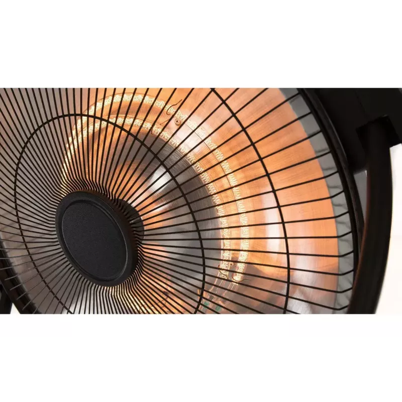 Aquecedor elétrico halogéneo SUNRED Retro, 2100/900 W, para colocação no chão em interiores, aquece até 17 m², preto/castanho