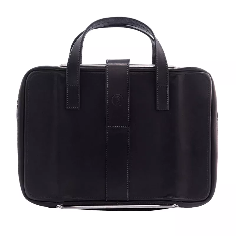 R-Go Tools mala para portátil R-Go Viva, couro integral, com suporte para portátil integrado, alça de ombro, 39,6 cm (15,6 polegadas), preto