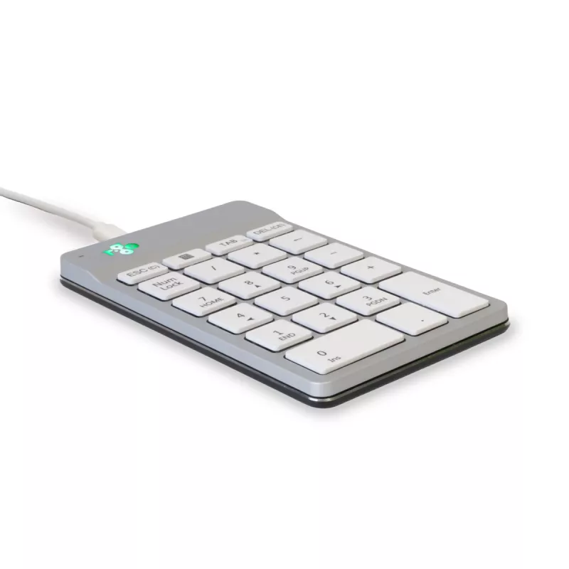 R-Go Tools teclado numérico R-Go Numpad Break, teclado numérico ergonómico com software de pausas, com fios, branco