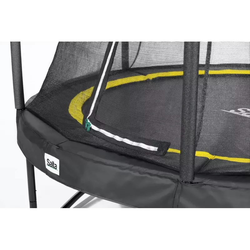 Trampolim exterior Salta Comfort Round, 54 molas, 120 kg máx., 3 pernas, rede de segurança, exterior