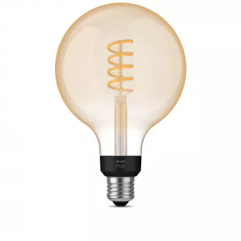 Lâmpada inteligente Philips G125 E27 Filament Globe, 7 W, Bluetooth/Zigbee, 125×192 mm
