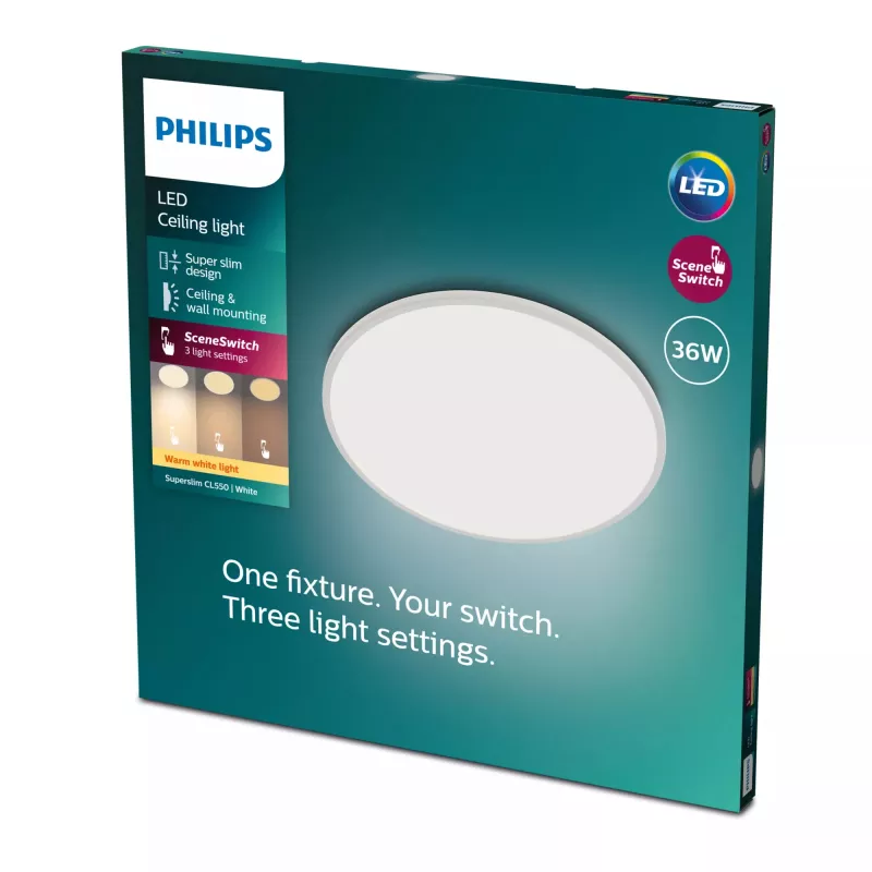 Plafonier Philips Functional Super fino 36 W LED branco redondo