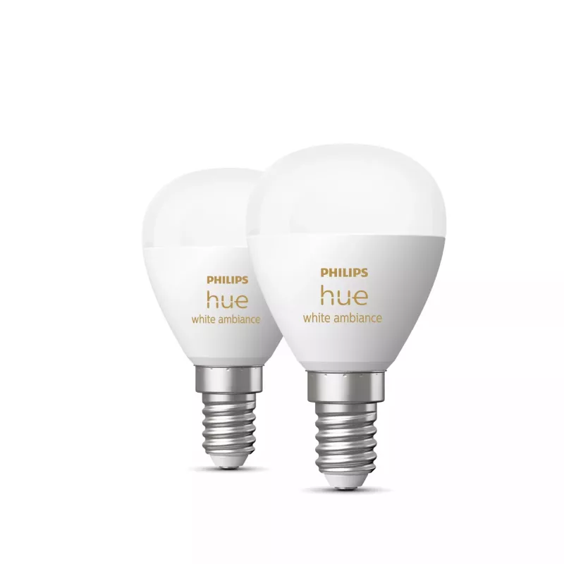 Philips Hue White Ambiance Lustre – E14 lâmpada inteligente – pack de 2