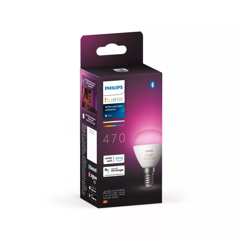 Lâmpada inteligente Philips Hue White and Colour Ambience Lustre E14 Bluetooth Zigbee