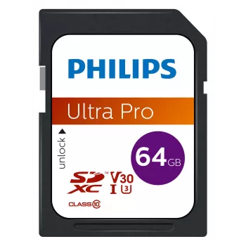 Memória flash Philips 64 GB SDXC UHS-I Class 10 FM64SD65B