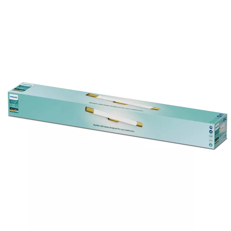 Candeeiro de parede Philips Rover, sobrepor, 2700 K, IP44, Latão