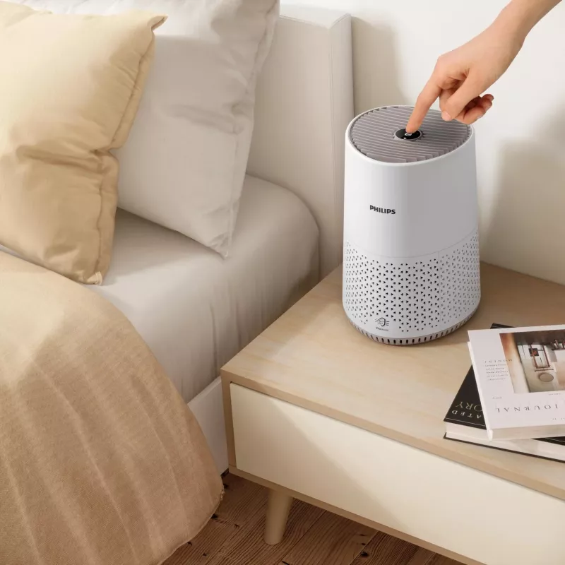 Purificador de ar Philips AC0650/10 para espaços até 39 m², CADR 170 m³/h, 12 W, 49 dB, 2,2 kg, bege/branco