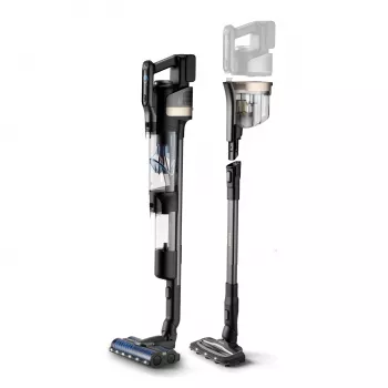 Philips 9000 Series XW9463/11 Aspirador vertical/escova elétrica Aspirador vertical 2-em-1 Bateria Húmido&Seco Sem saco 150 W Preto