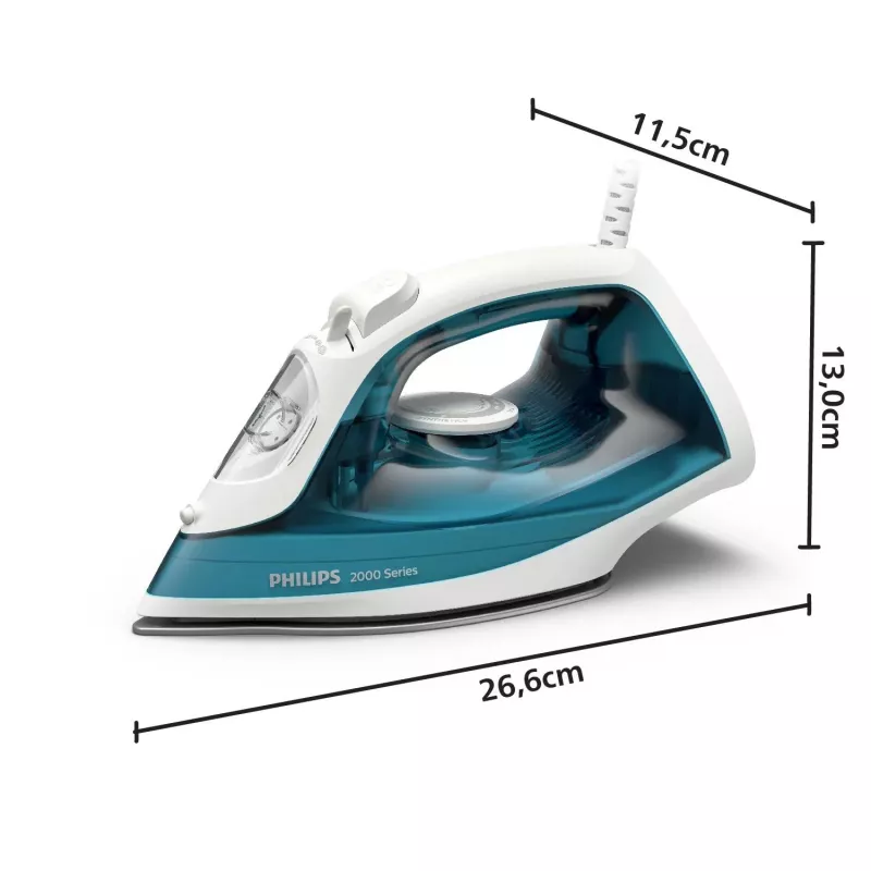 Ferro a vapor Philips DST2010/90 — 2000 W, depósito de água 0,25 l, base antiaderente, cabo 1,9 m